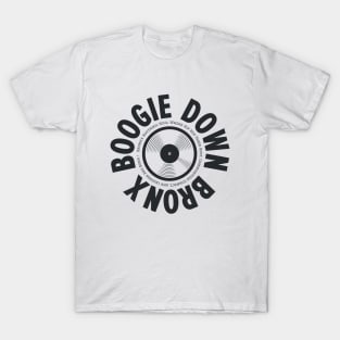 Boogie Down Bronx Hip Hop Logo - Vintage Vinyl Record Design T-Shirt